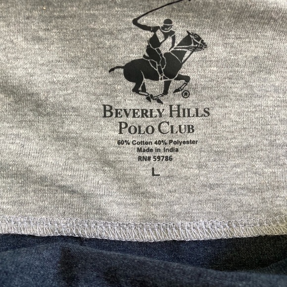 NWT Beverly Hills Polo Club Long Sleeve Faux Denim Cotton Blend Tee Shir… - Picture 6 of 6